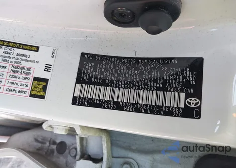 2022 Toyota Corolla Se из США, поврежденный, VIN 5YFS4MCE6NP127232